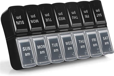 7 Day Weekly Pill Organizer Large AM PM Pill Case 2 Times A Day Pill