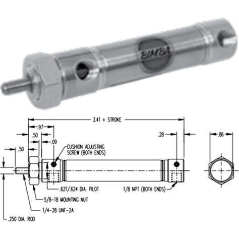 C 043 D Pneumatic Cylinders Imi Bimba Shepherd Controls
