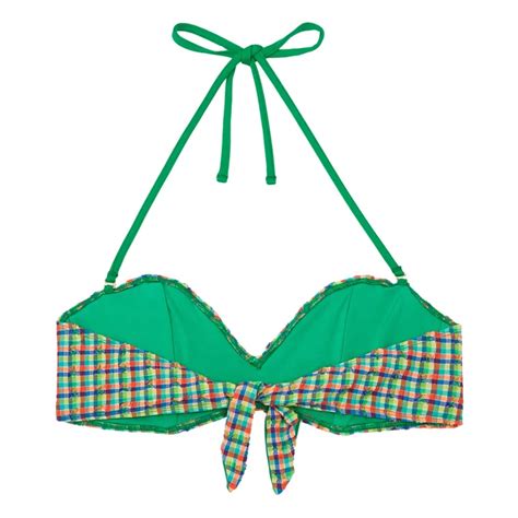 Albertine Brigitte Madras Bikini Top Green Smallable