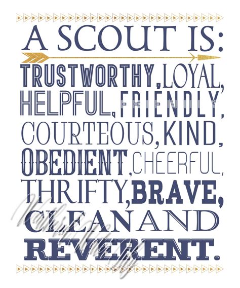 Boy Scout Oath Law Motto Slogan Digital Prints | Etsy