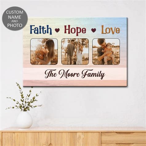 Personalized Christian Ts Faith Hope Love Wall Art Canvas Custom
