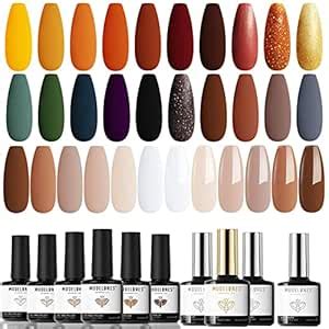 Amazon modelones Kit de esmaltes de uñas de gel de otoño con colores nude Belleza y