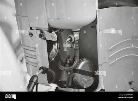 Close -up of a historic Jikov carburetor. Carburettor on Jawa ...