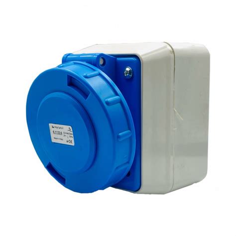 Розетка настенная с наклоном 10°, IP67 32A 220-240В, 2P+T - купить в ...