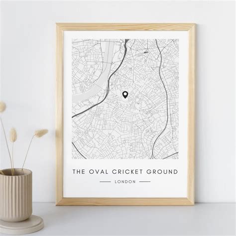 The Oval Cricket Ground Map Wall Print Top Order Cricket Prints And Ts