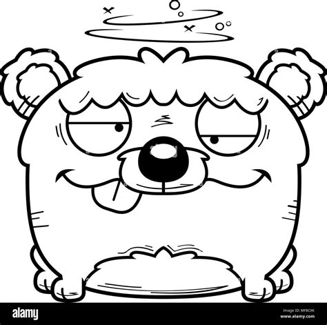 A Cartoon Illustration Of A Bear Cub With A Goofy Expression Stock