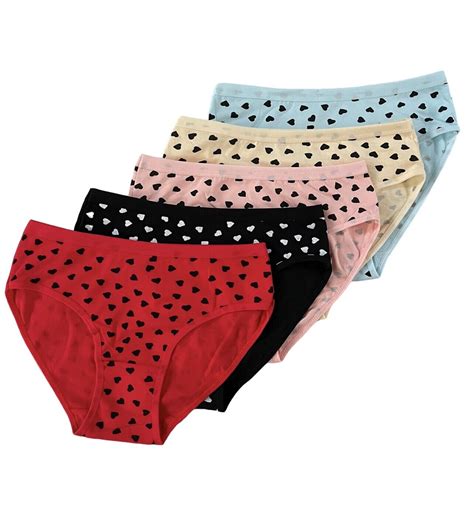 LOT 5 Women Bikini Panties Brief Floral Lace Cotton Underwear Size M L XL 6732 EBay