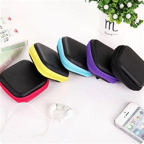 Buy Mini Pu Leather Earphones Storage Box Headphones Portable Storage Box For