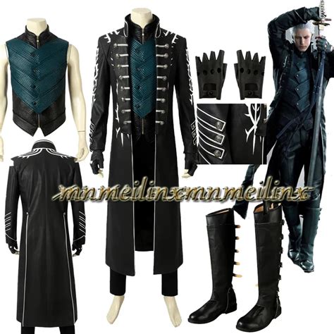 Unisex Devil May Cry 5 DMC Vergil Game Outfit Costume Trench Jacket ...