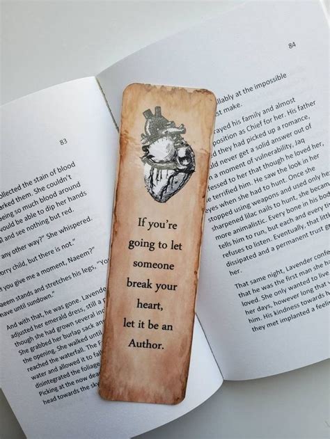 Let An Author Break Your Heart Bookmark Etsy Canada Bookmarks