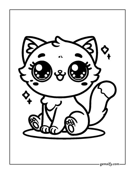 adorable kawaii cat coloring pages   printables