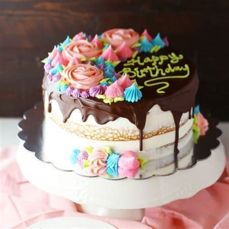 Chocolate Drizzled Semi Naked Rose Cake Mom Loves Baking