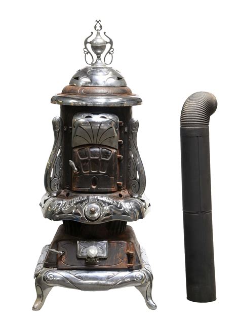 Lot Detail NUBIAN HOT BLAST CAST IRON WOOD STOVE W CHROME PLATED