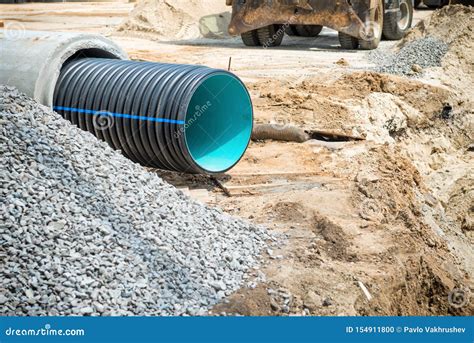 Big Pipe Or Tube For Water Sewer Stock Photo Image Of Labor
