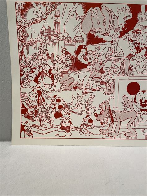 Wally Wood Disneyland Memorial Realist Art Rare Red Print Risqué Nude Poster Nudist Art Etsy
