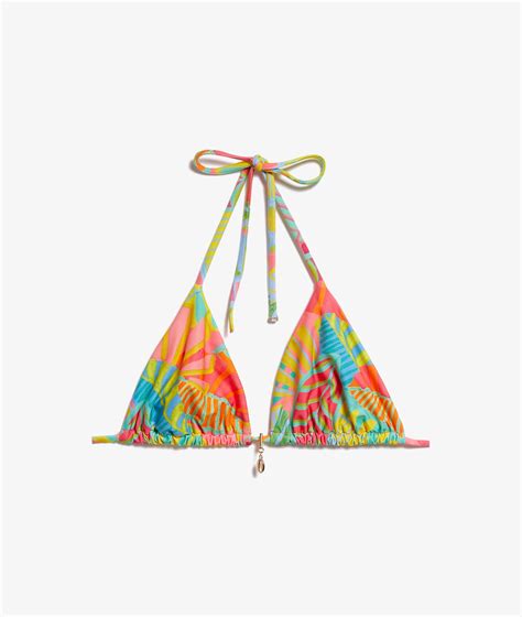 Sujetador Bikini Tri Ngulo Estampado Tropical Peachy Multicolore Etam