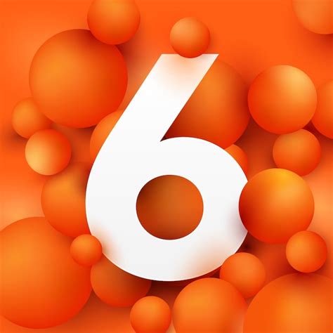 Premium Vector Illustration The Number 6 On Ball Orange