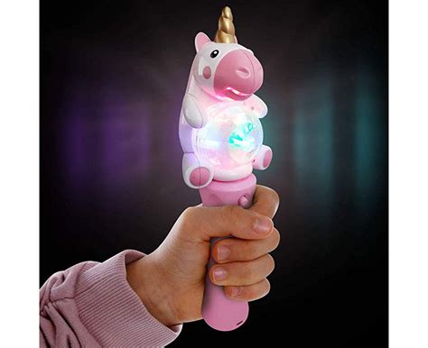 Artcreativity Cm Light Up Unicorn Spinning Wand Cute Princess Wand