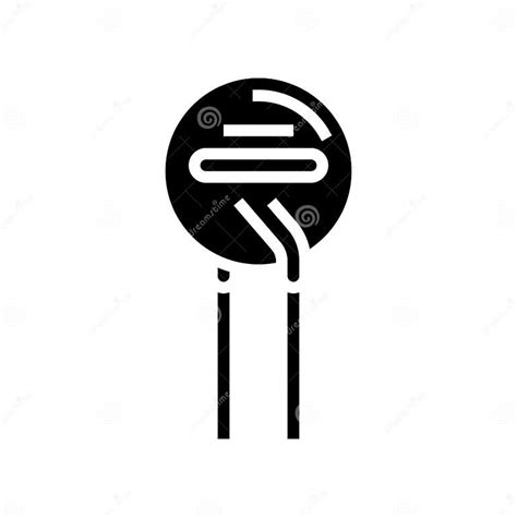 Thermistor Electronic Component Glyph Icon Vector Illustration Stock