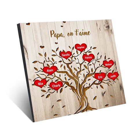 Papa Cadre En Bois Pr Noms Personnalis E Arbre De Vie Arbre