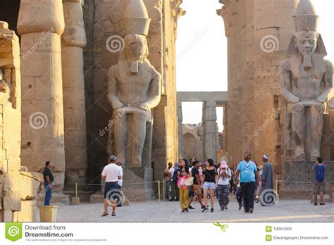 Tourists At Temple Of Luxor Egypt Editorial Image Image Of Asian
