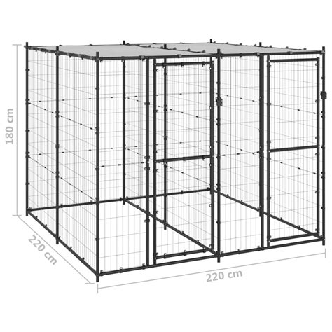 Vidaxl Large Outdoor Weatherproof Dog Kennel With Steel Roof 521 Ft²