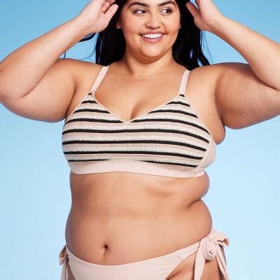 Women S Striped Crochet Bralette Bikini Top Wild Fable Brown X Target