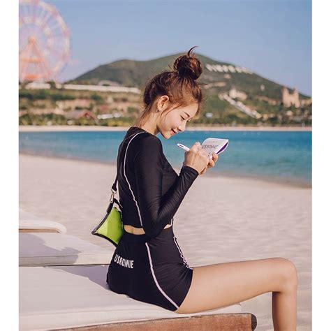 Đồ Bơi Nữ Kín Đáo Tay Dài Bikini Đi Biển Mảnh Áo Tắm Có Tay Đồ Bơi