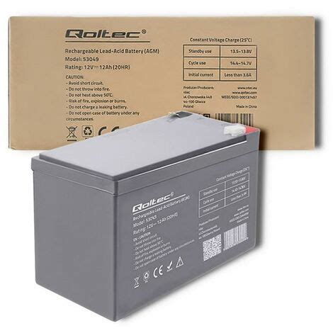 Qoltec 53049 Batterie agm 12v 12ah