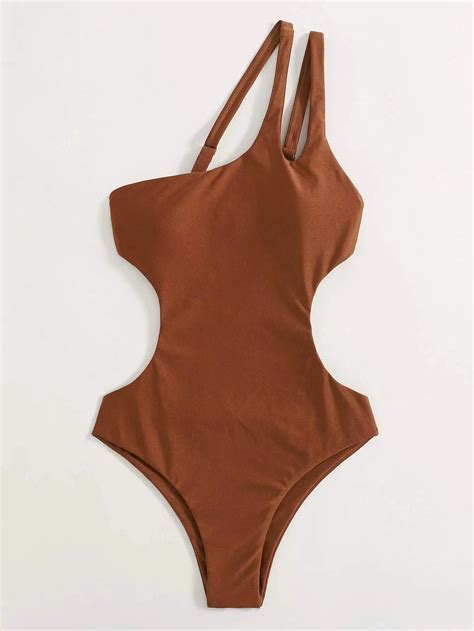 One Piece Bikini One Shoulder Nude Swimsuit On Luulla
