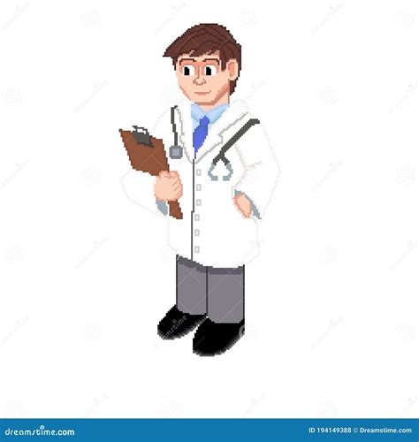 Pixel Art Doctor Sprite Stock Illustration Illustration Of White