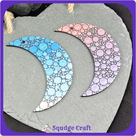 Crescent Moon Dot Art Squdge Craft