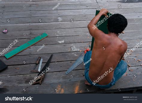Strong Half Naked Indonesian Man Behind Stock Photo Shutterstock