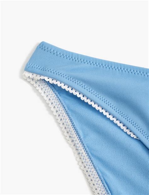 Mavi Kadın Koton X Sibil Çetinkaya Basic Bikini Altı İşleme Detaylı Normal Bel 4SAK00121MM Koton