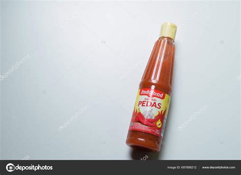 Bottles Hot Chili Sauce White Background Saus Indofood Extra Pedas Stock Editorial Photo