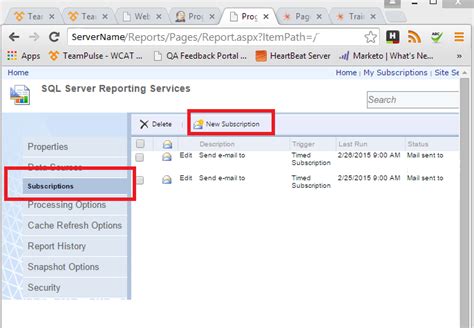 Ssrs Sql Server Reporting Services Subscriptions For Reports Codeproject