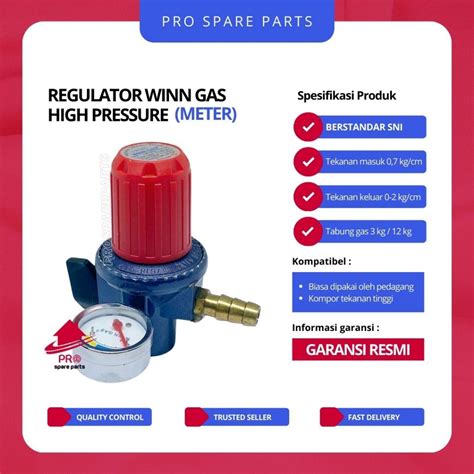 Jual Regulator Gas LPG Tekanan Tinggi WINN GAS Dengan METERAN