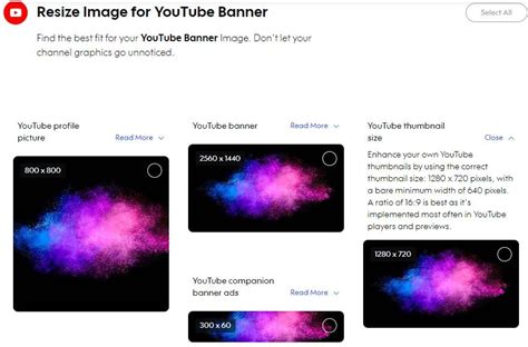 how to change youtube thumbnail size
