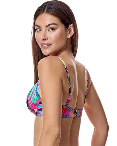 Top bikini para mujer copa básica con banda bajo pecho y aro en color