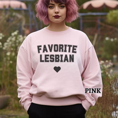 Funny Favorite Lesbian Sweatshirt Lesbian Pride Colors Sweater Sapphic Dyke GBTQ LGBT Gay