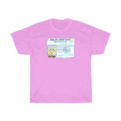 New Spongebob Bikini Bottom Driver License Tee For Unisex