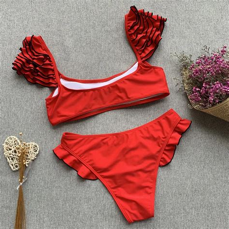 Dan Thress Blog Bikinx Push Up Swimsuit Female Ruffle Sexy Bikini New Bathers Bandeau