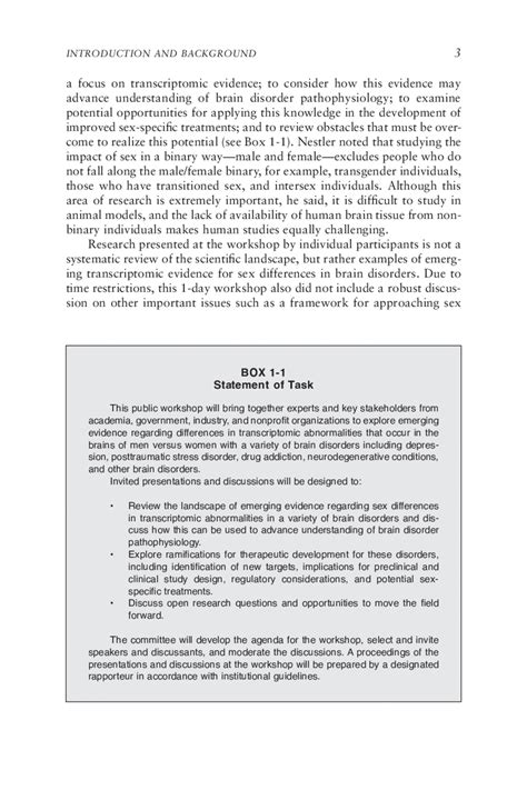 1 Introduction And Background Sex Differences In Brain Disorders Emerging Transcriptomic