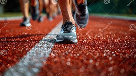 A Close Up of a Person S Feet on the Track, AI Stock Image - Image of ...