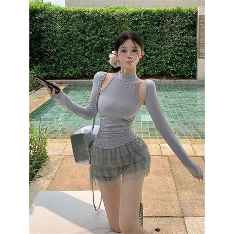 Halter Suit Women Slimmer Look Wear Shawl Long Sleeve Vest Summer Hot Girl Small Top Sexy Xcnn