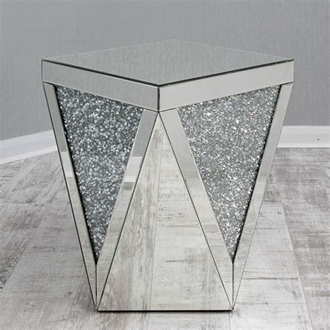 Reyn Crushed Glass End Table In Mirrored Furniture In Fashion