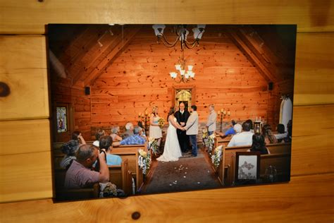 12x18 Metal Print Gatlinburgs Little Log Wedding Chapel