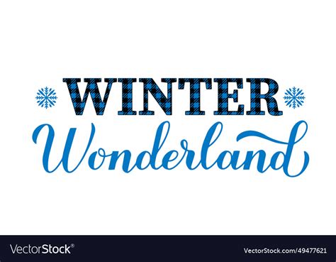 Winter Wonderland Calligraphy Lettering Seasonal Vector Image