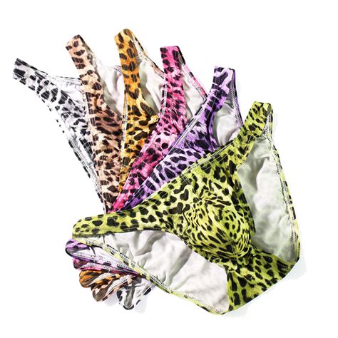Tesoon Leopard Print Men S Briefs Cool Underwear Male Comfy U Convex Bulge Pouch Man Bikini