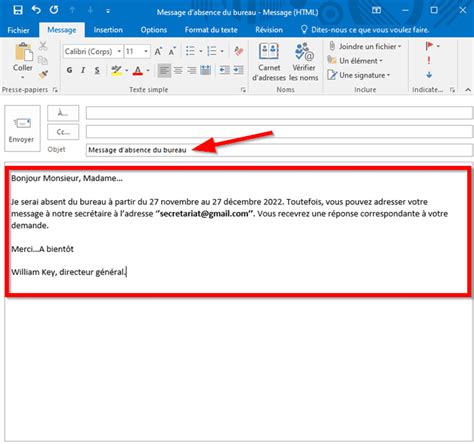 Comment Configurer Un Message D Absence Sur Outlook Configurer Une